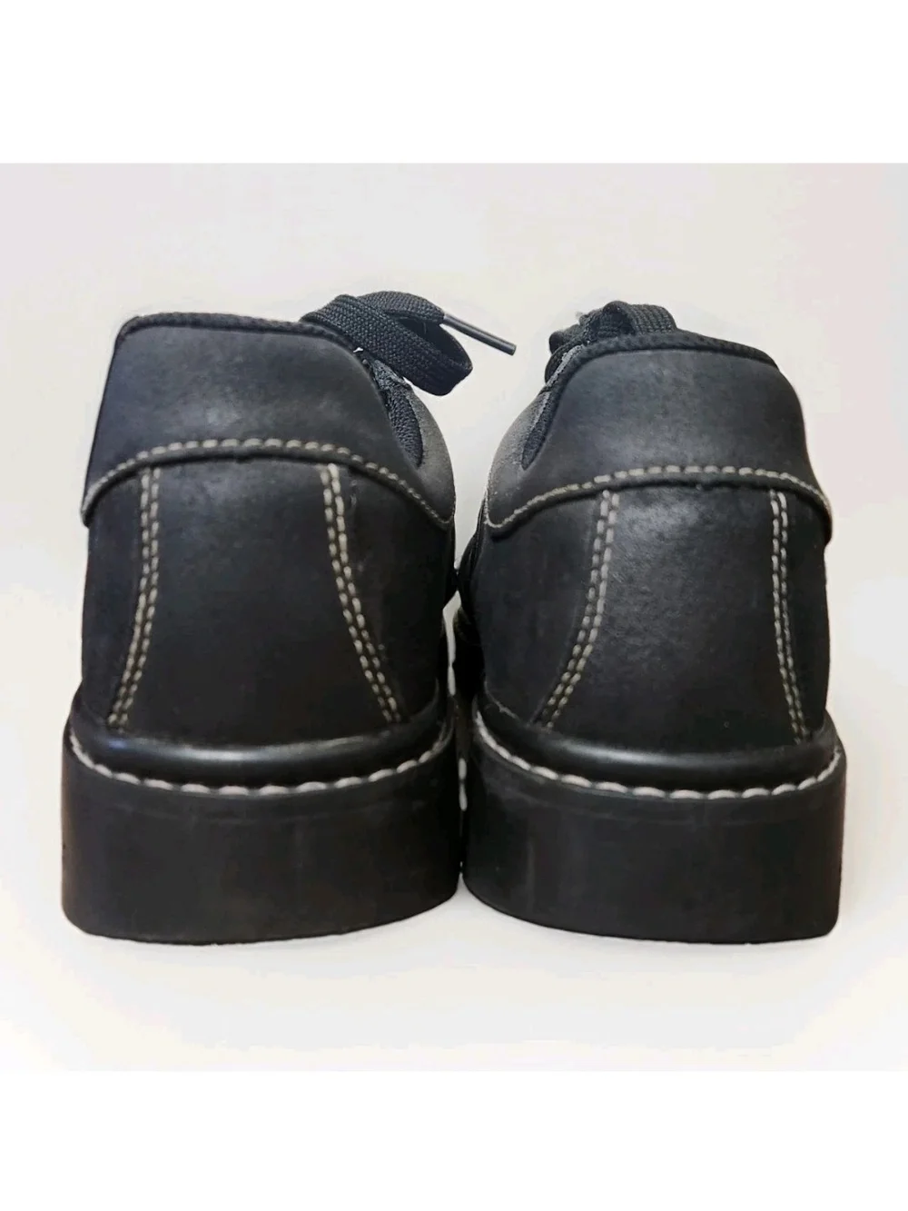 VTG Y2K Skechers Tredd Jammers 8 Black Suede 46406 Chunky Shoes Side Zip Pocket